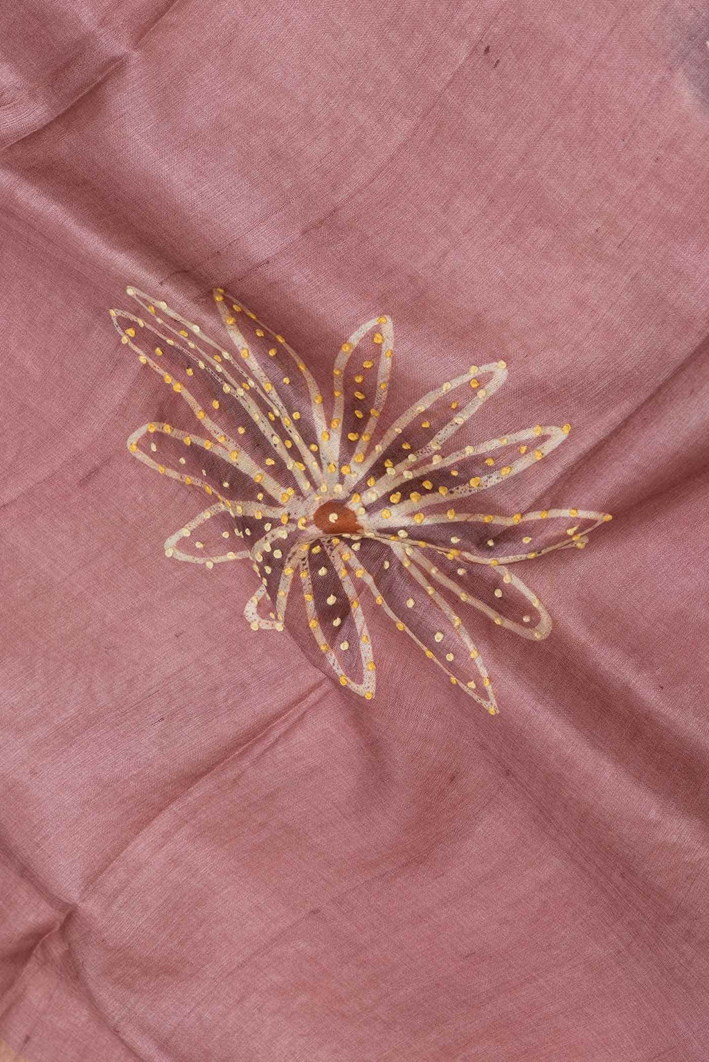 Pink Dual Tone Tussar Silk Saree
