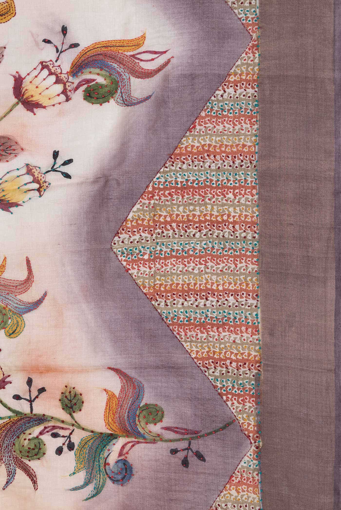 Brick Orange Dual Tone Tussar Silk Saree