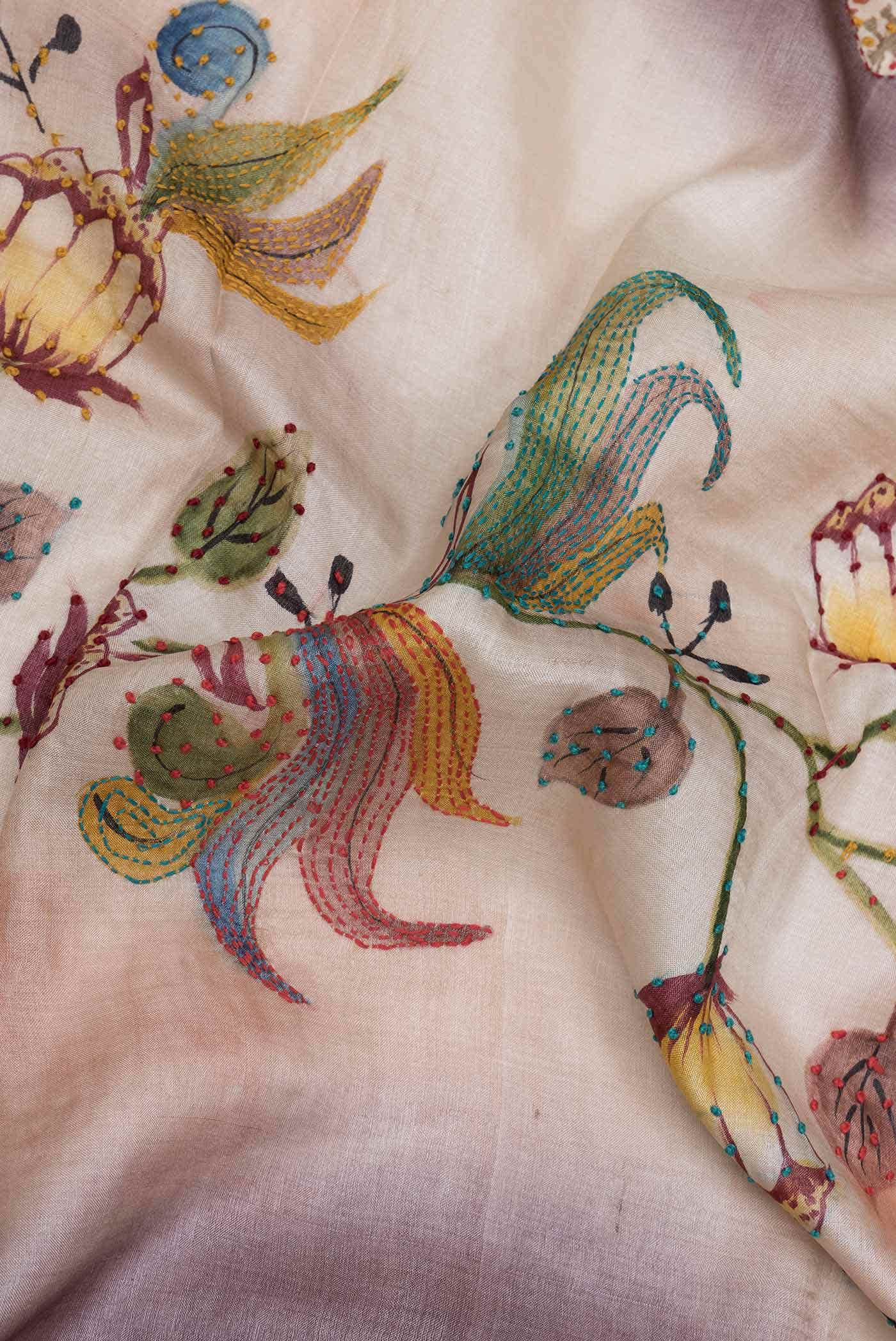 Brick Orange Dual Tone Tussar Silk Saree