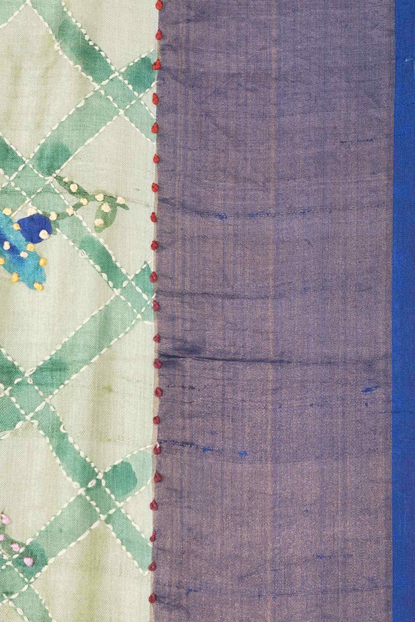 Light Green Tussar Silk Saree