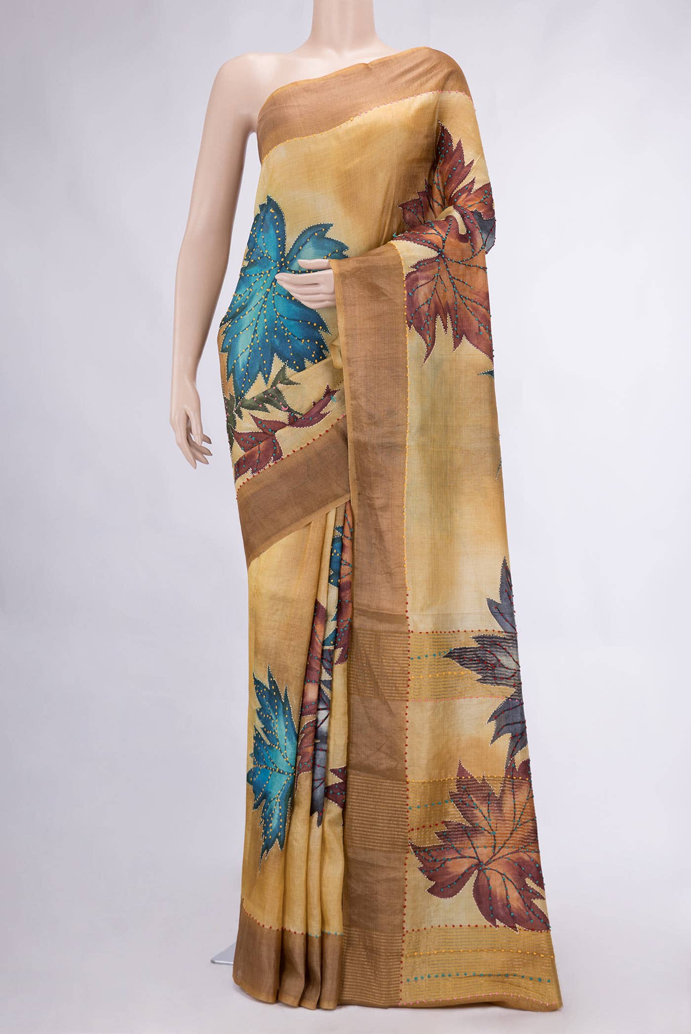 Gold Tussar Silk Saree