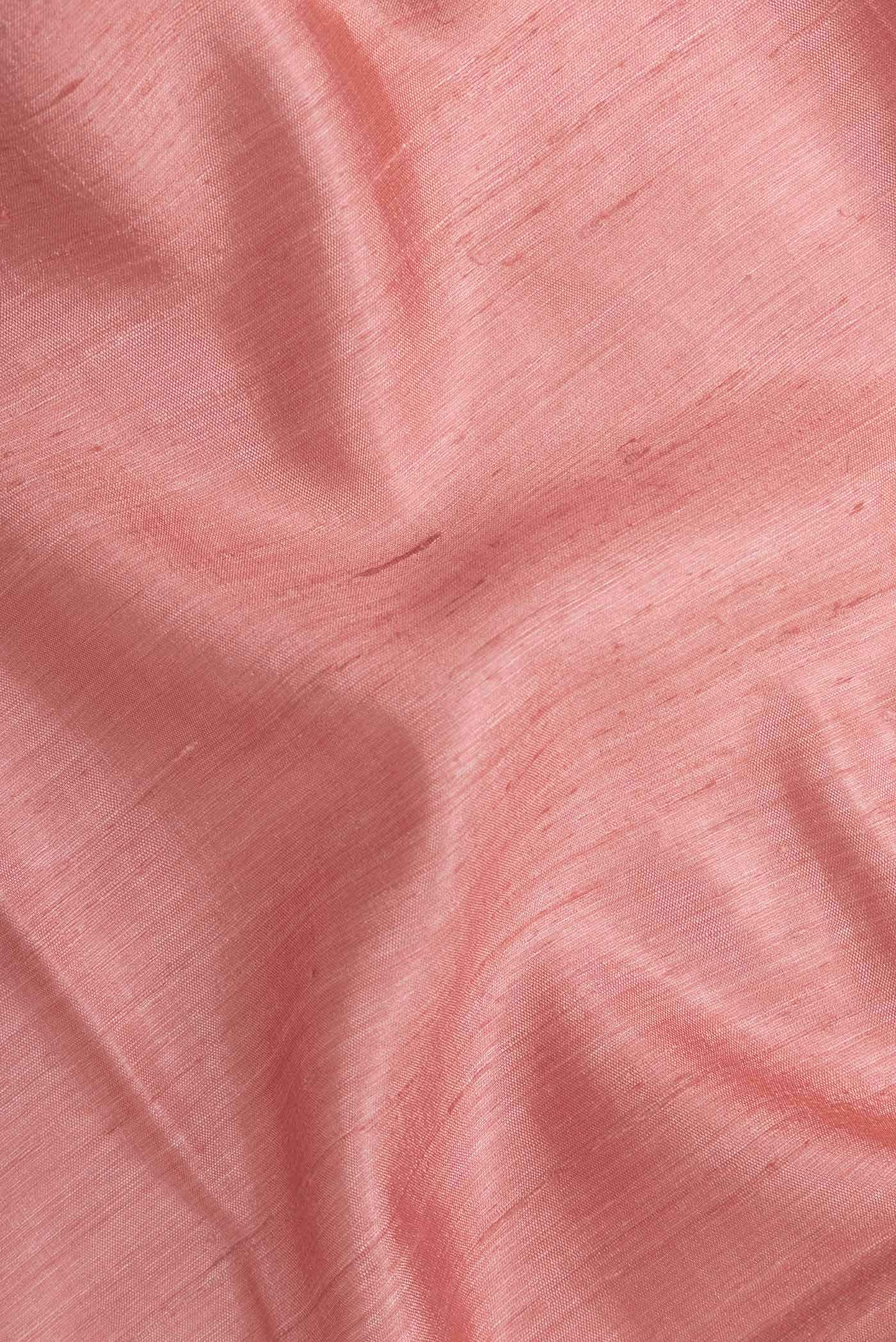 Pink Tussar Silk Saree