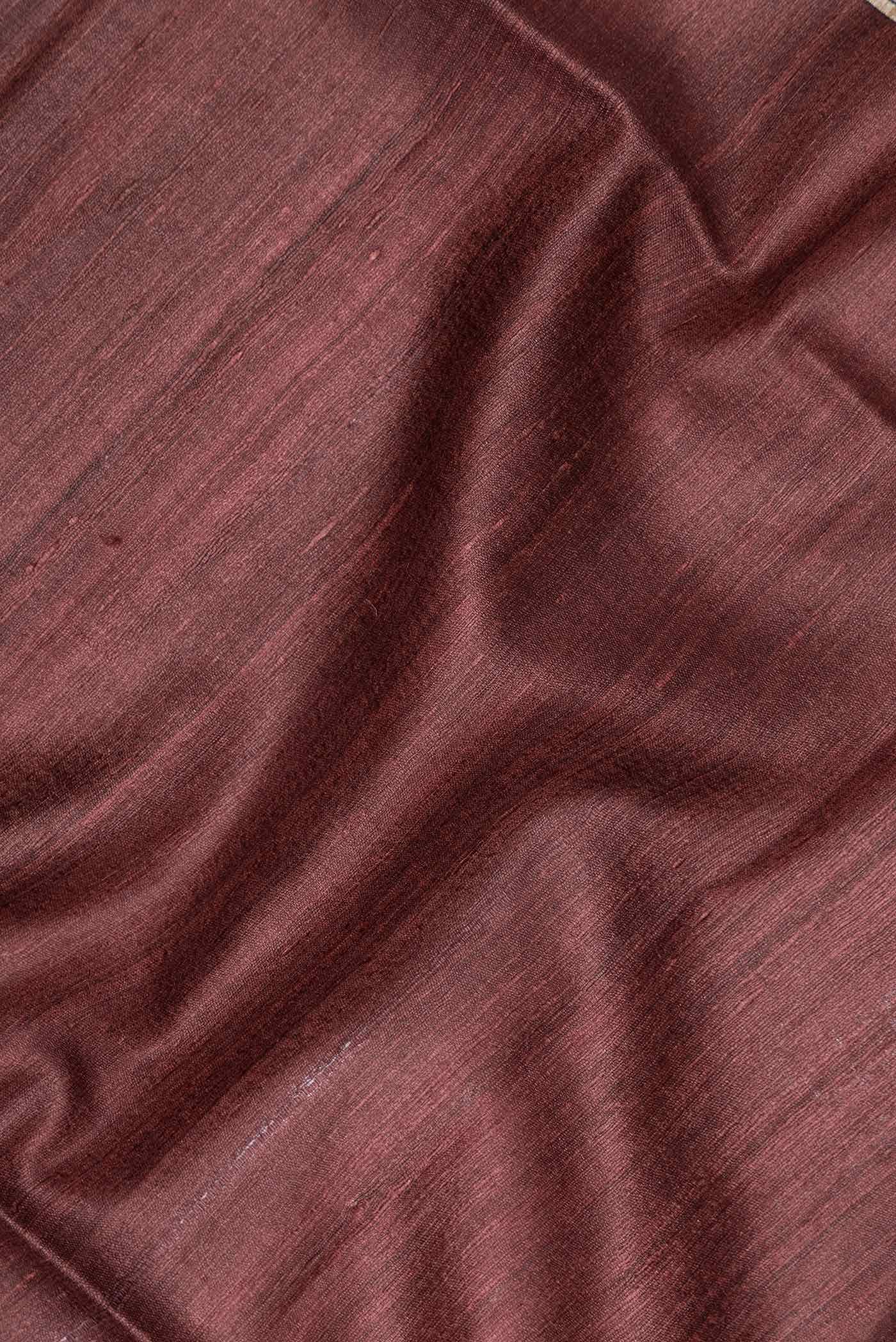 Maroon Tussar Silk Saree