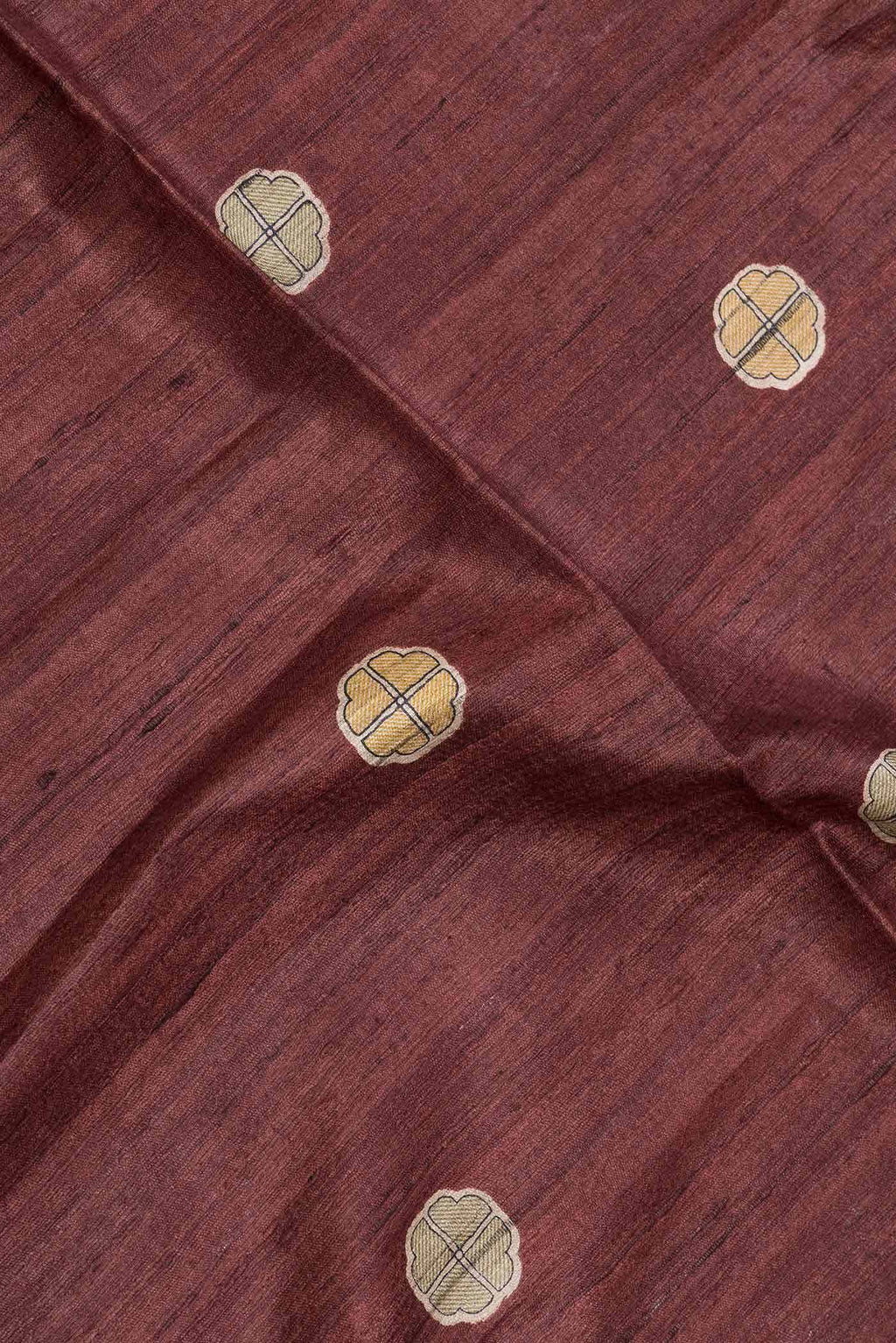 Maroon Tussar Silk Saree