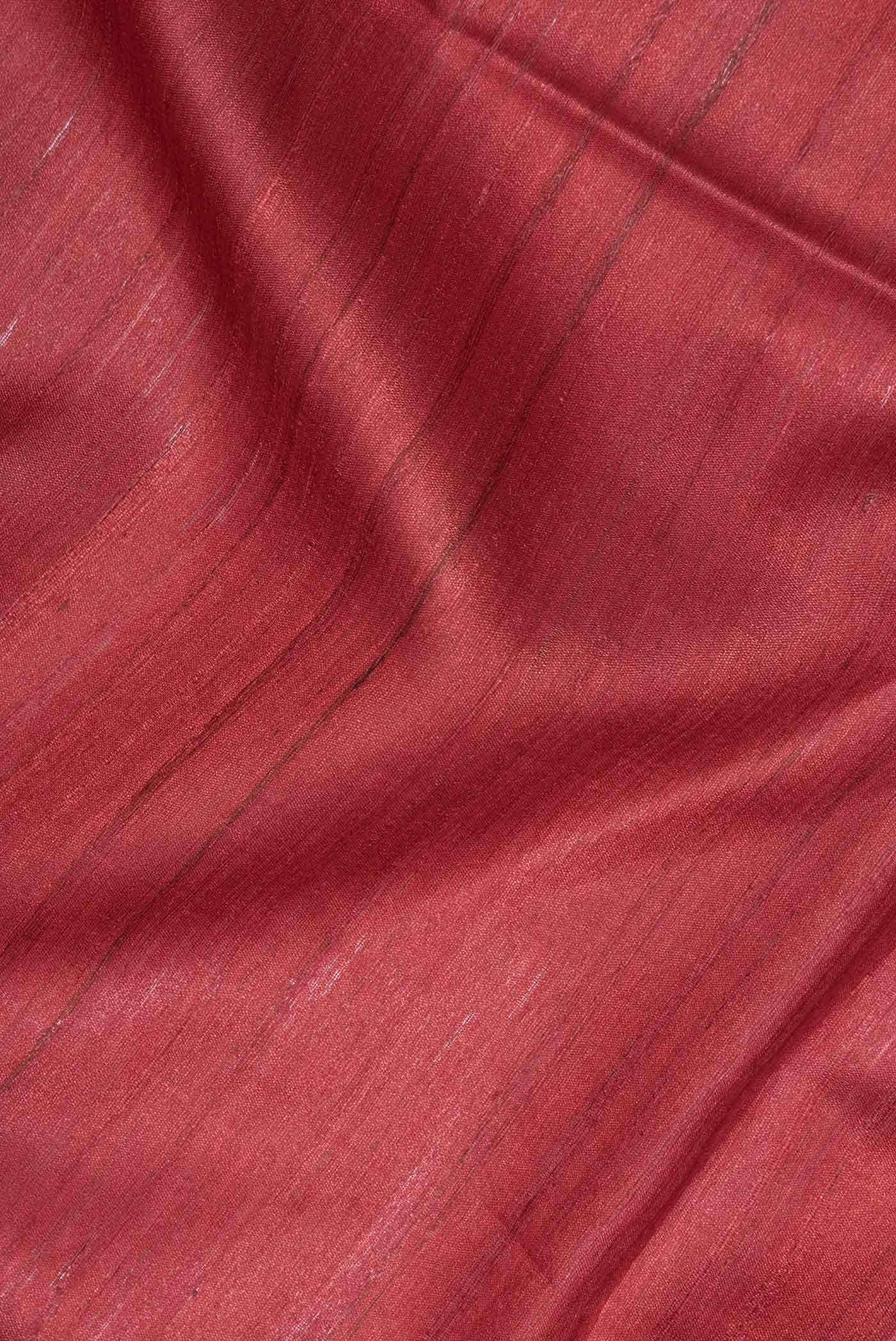 Red Tussar Silk Saree