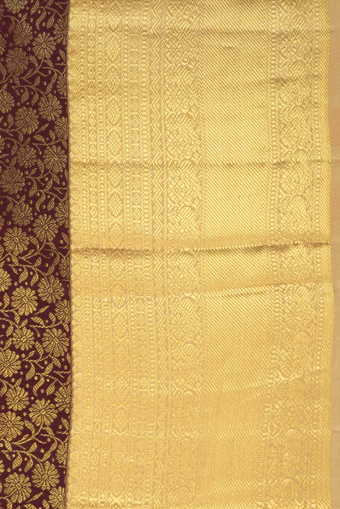 Coffee Brown Dual Tone Kanchipuram Silk Saree