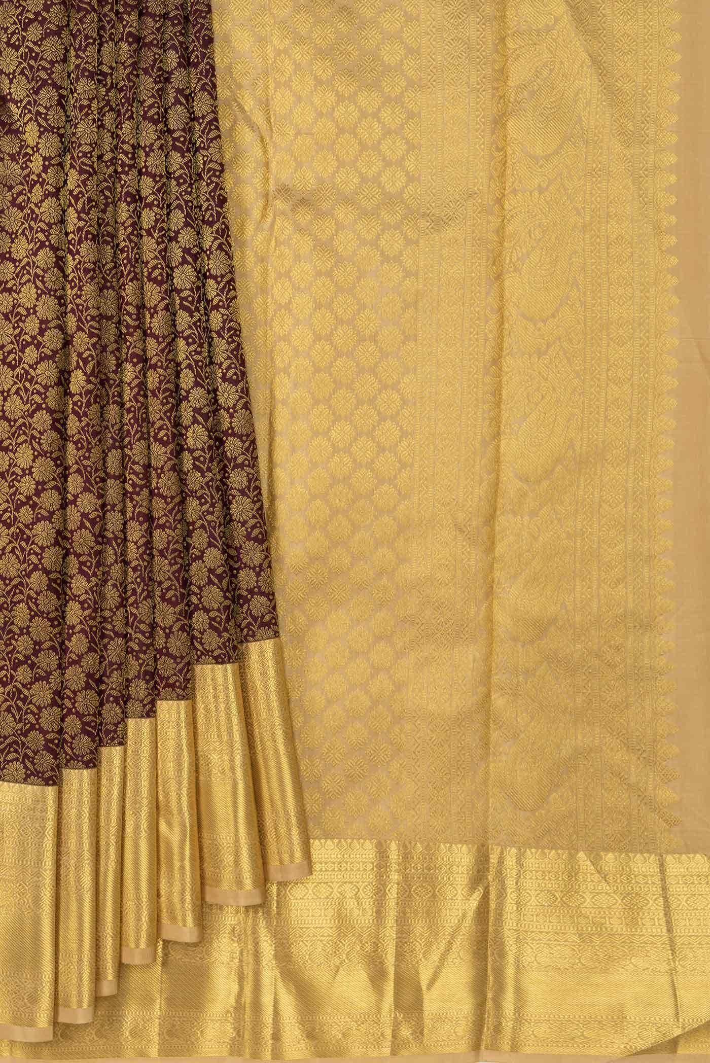 Coffee Brown Dual Tone Kanchipuram Silk Saree