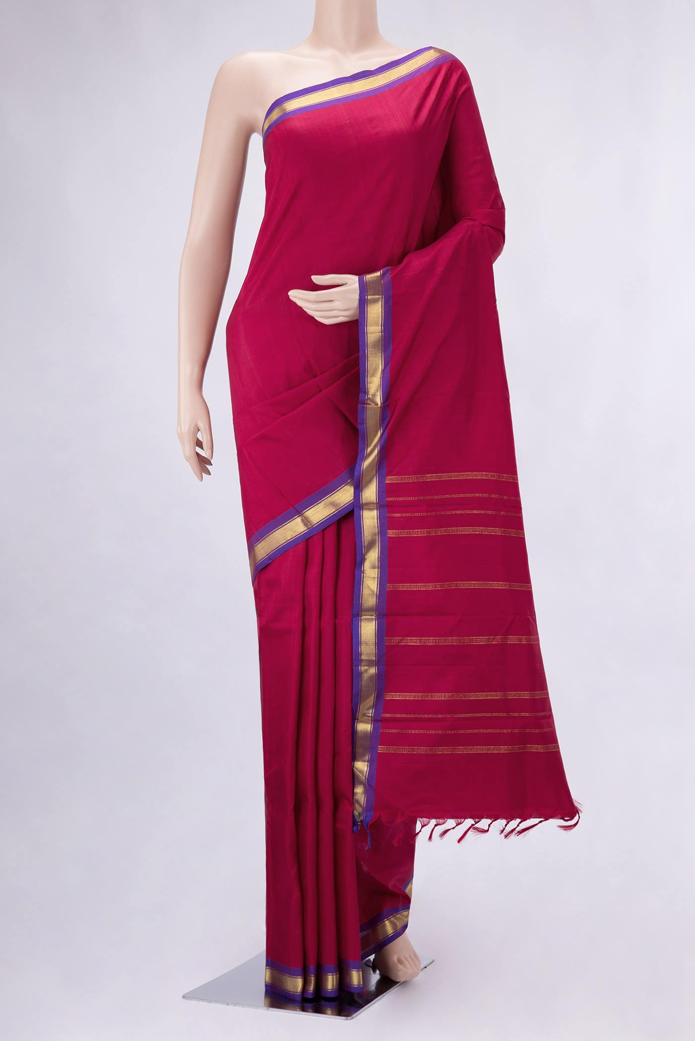 Maroon Dual Tone Kanchipuram Silk Saree