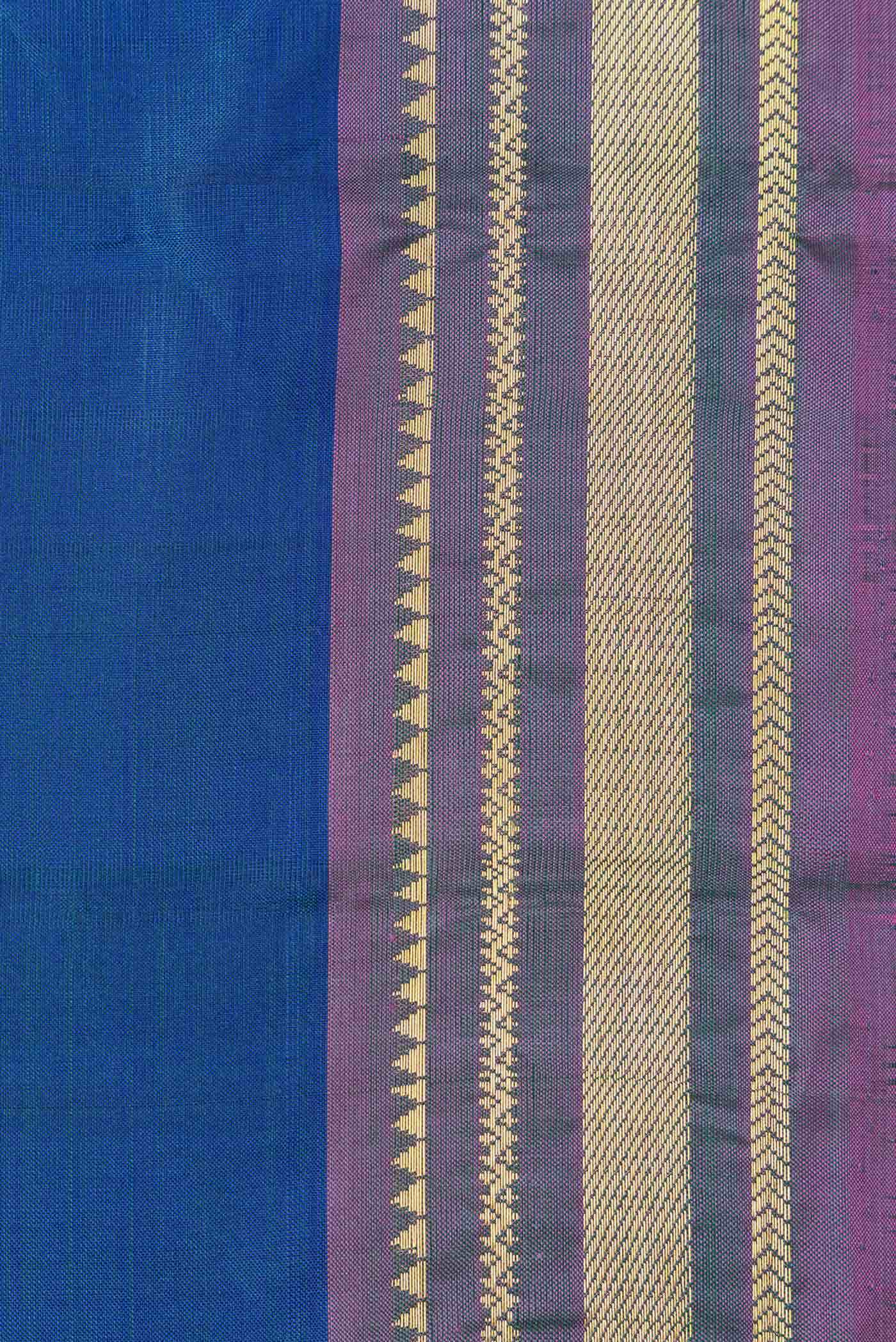 Peacock Blue Dual Tone Kanchipuram Silk Saree