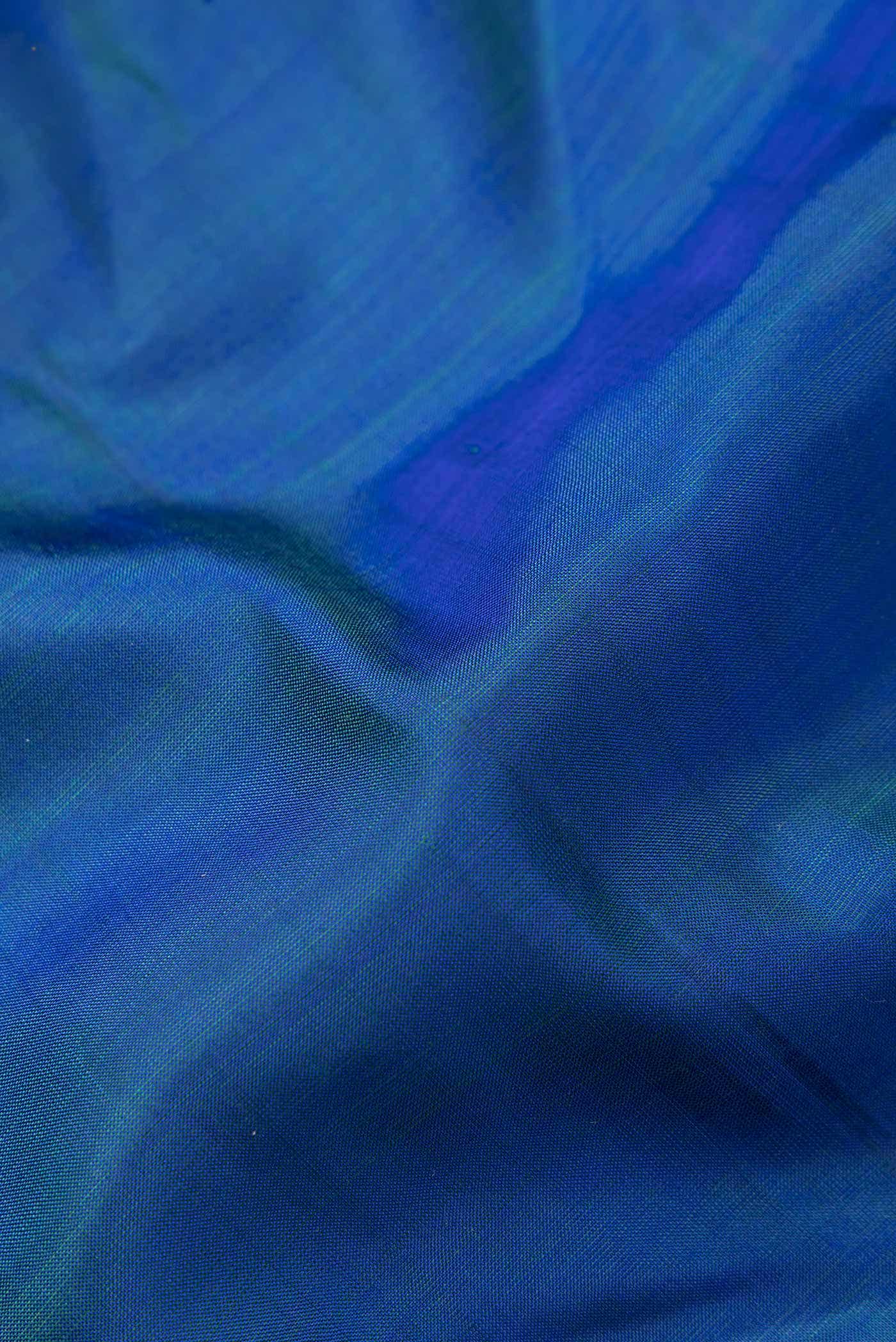 Peacock Blue Dual Tone Kanchipuram Silk Saree