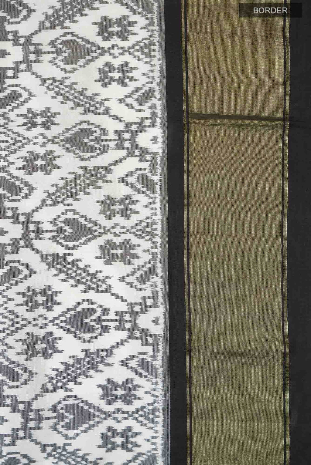 White Pochampally Silk Saree