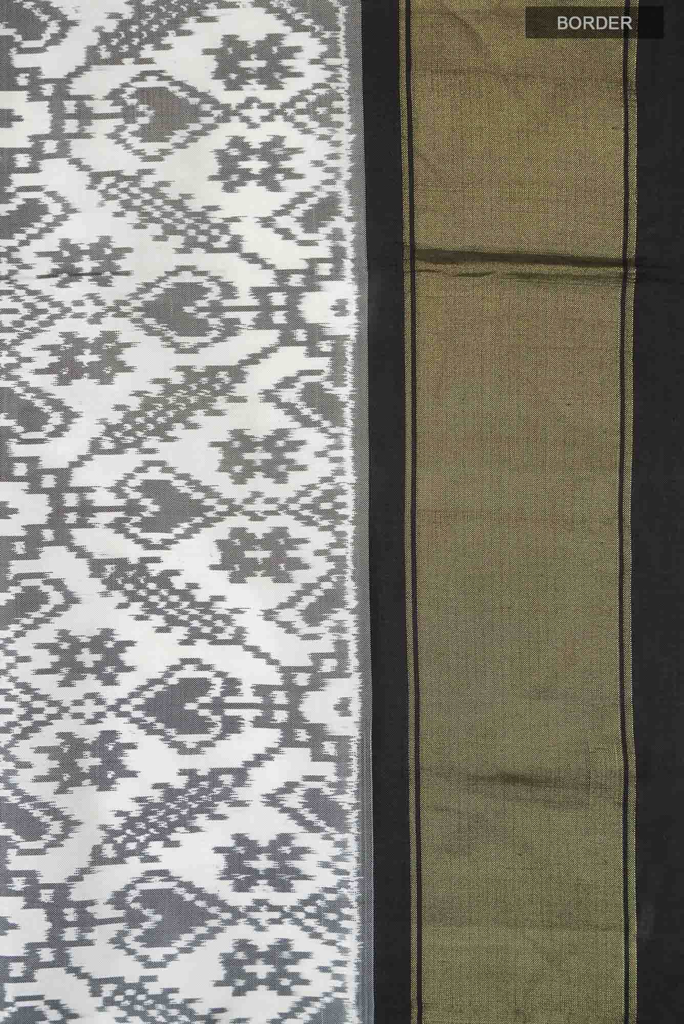 White Pochampally Silk Saree
