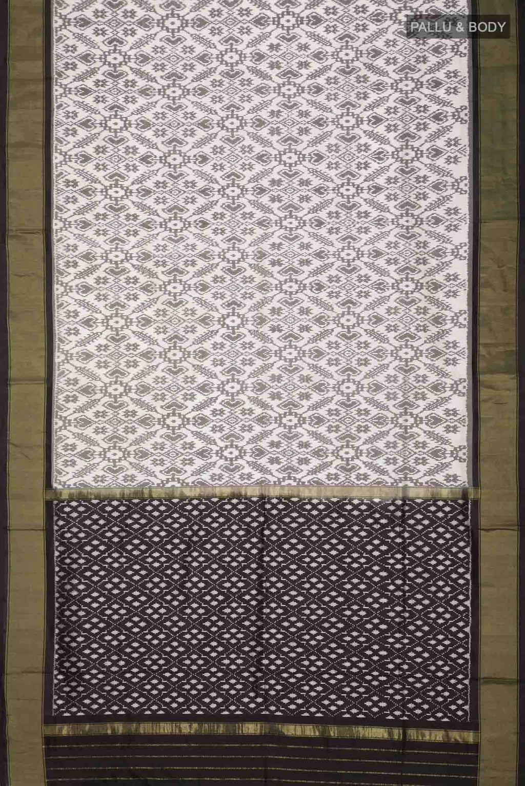 White Pochampally Silk Saree