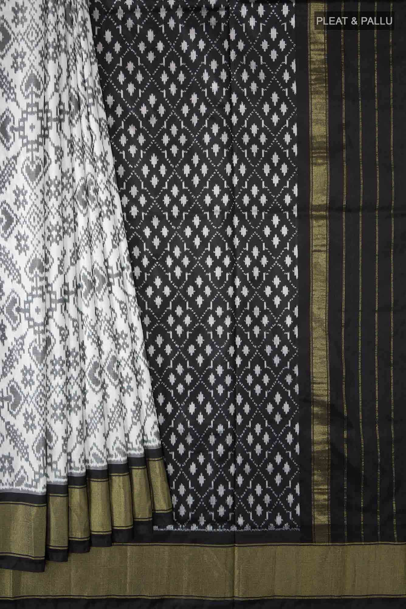 White Pochampally Silk Saree