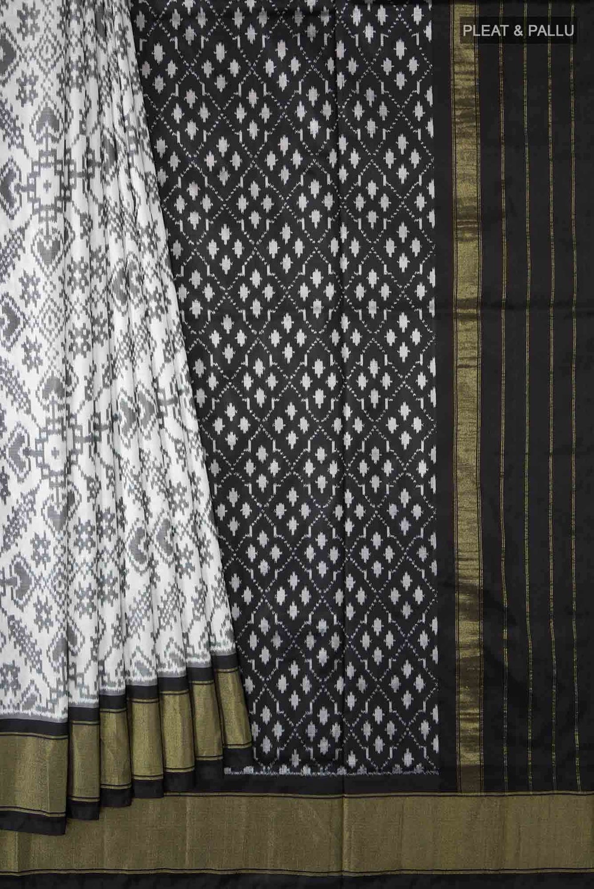 White Pochampally Silk Saree