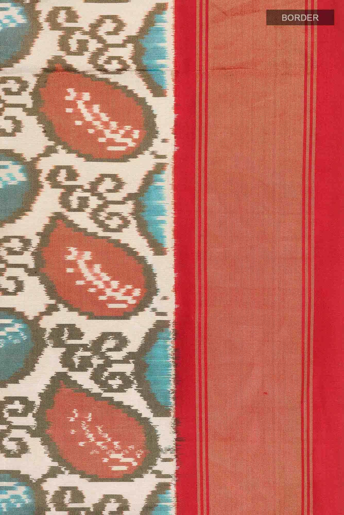 Cream Rajkot Patola Silk Saree