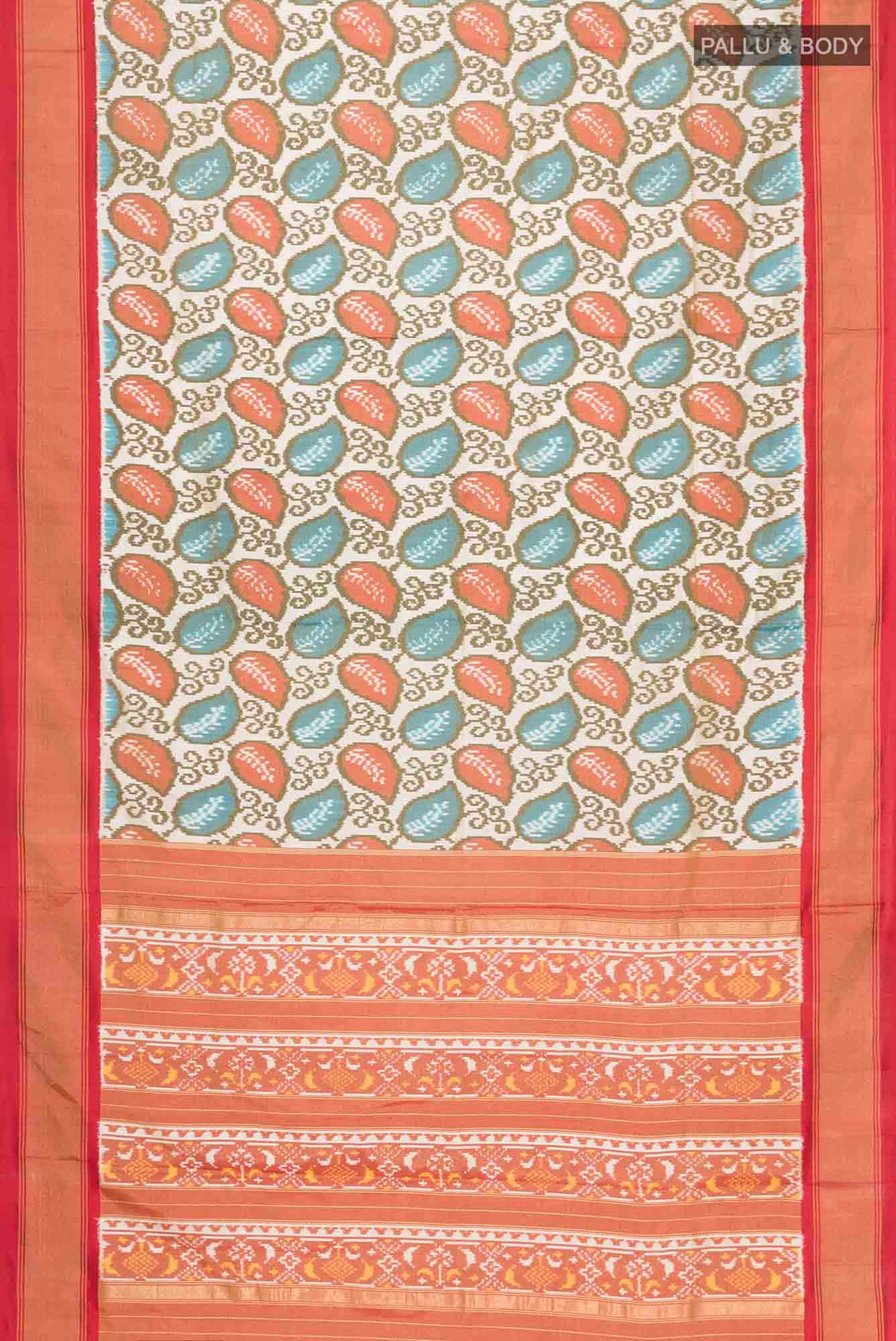 Cream Rajkot Patola Silk Saree