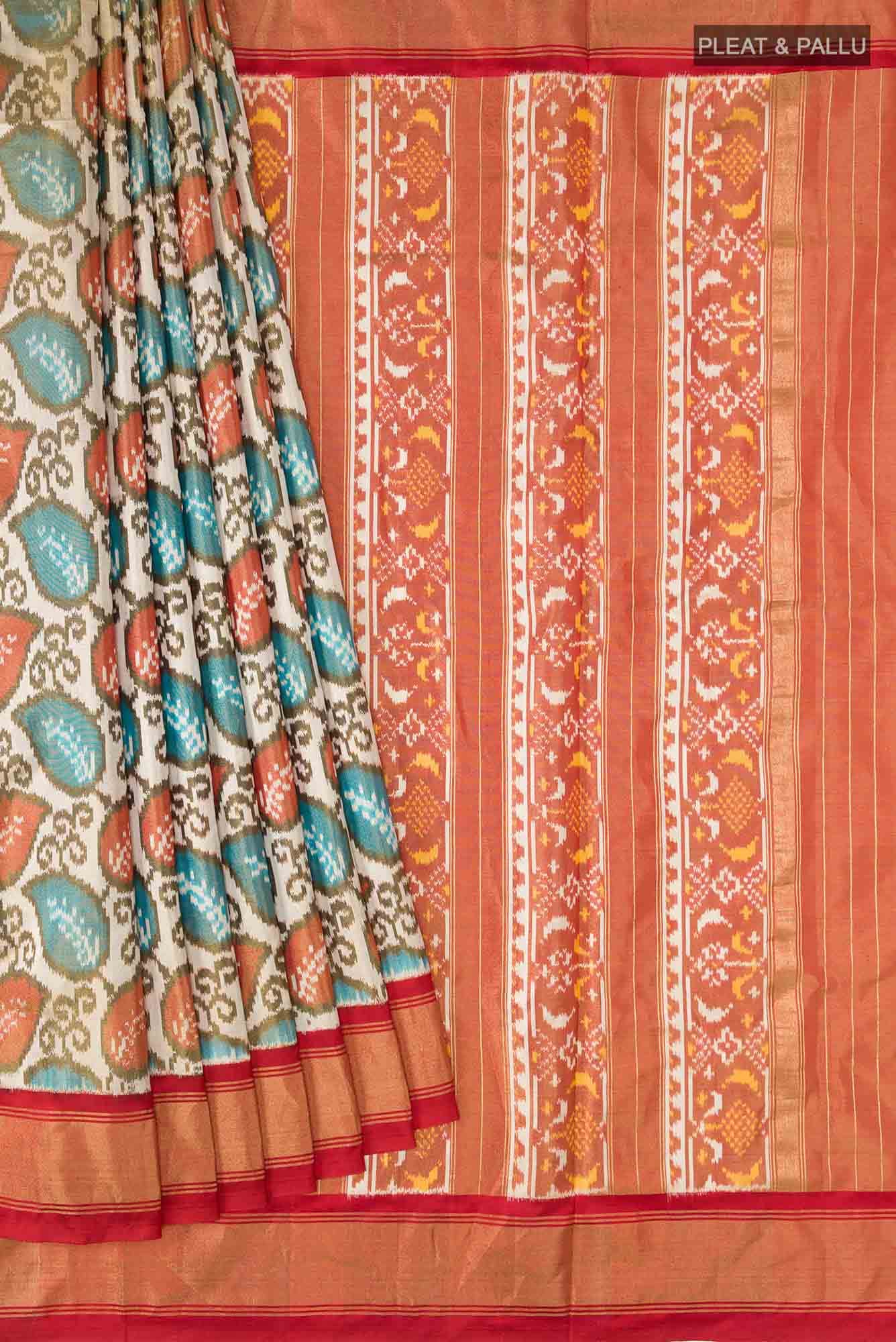 Cream Rajkot Patola Silk Saree