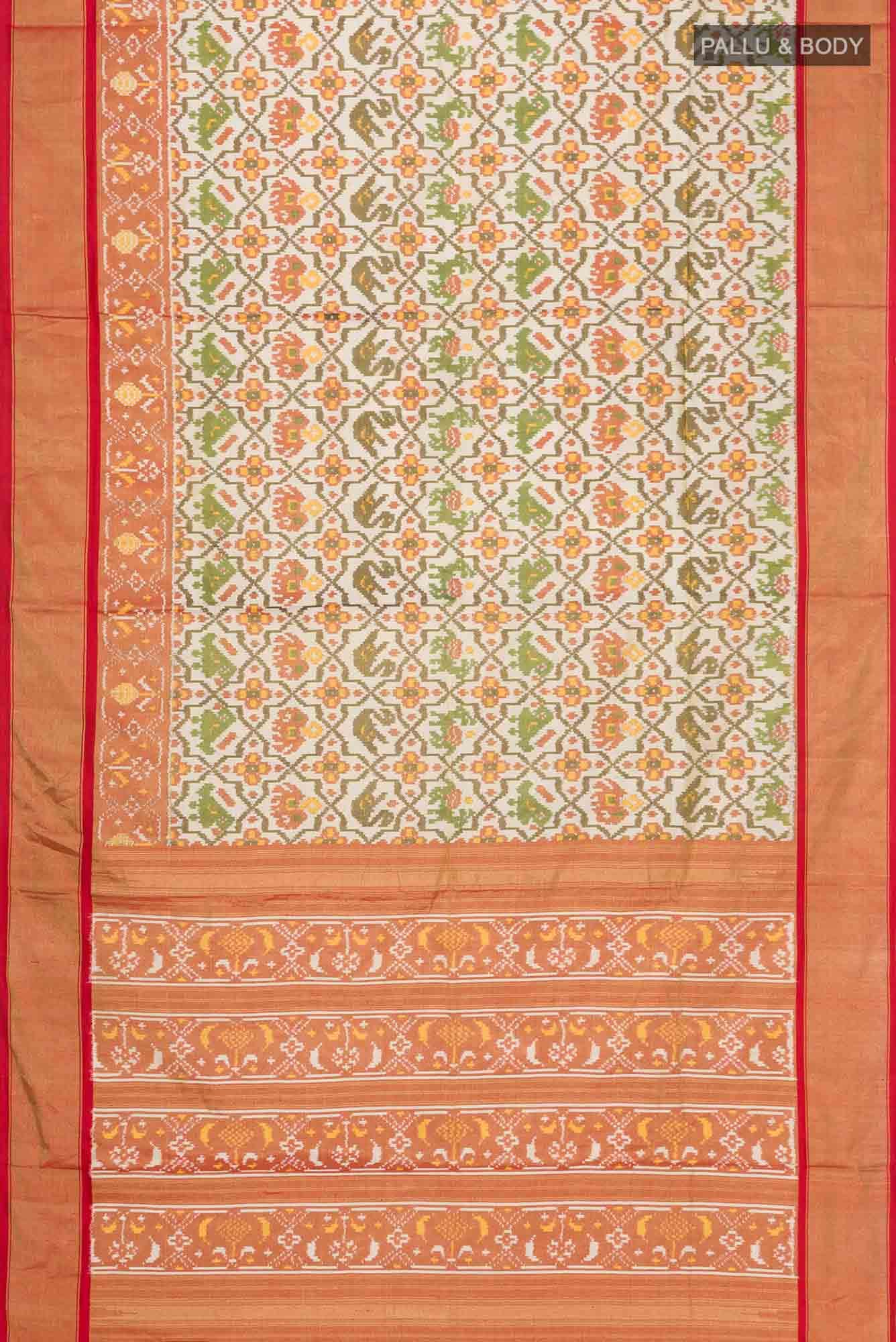 Beige Rajkot Patola Silk Saree