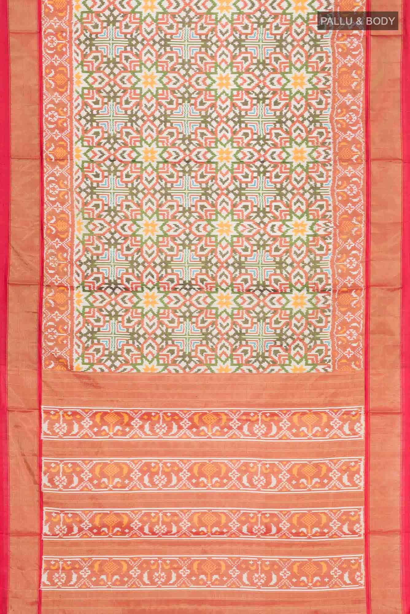 Beige Rajkot Patola Silk Saree