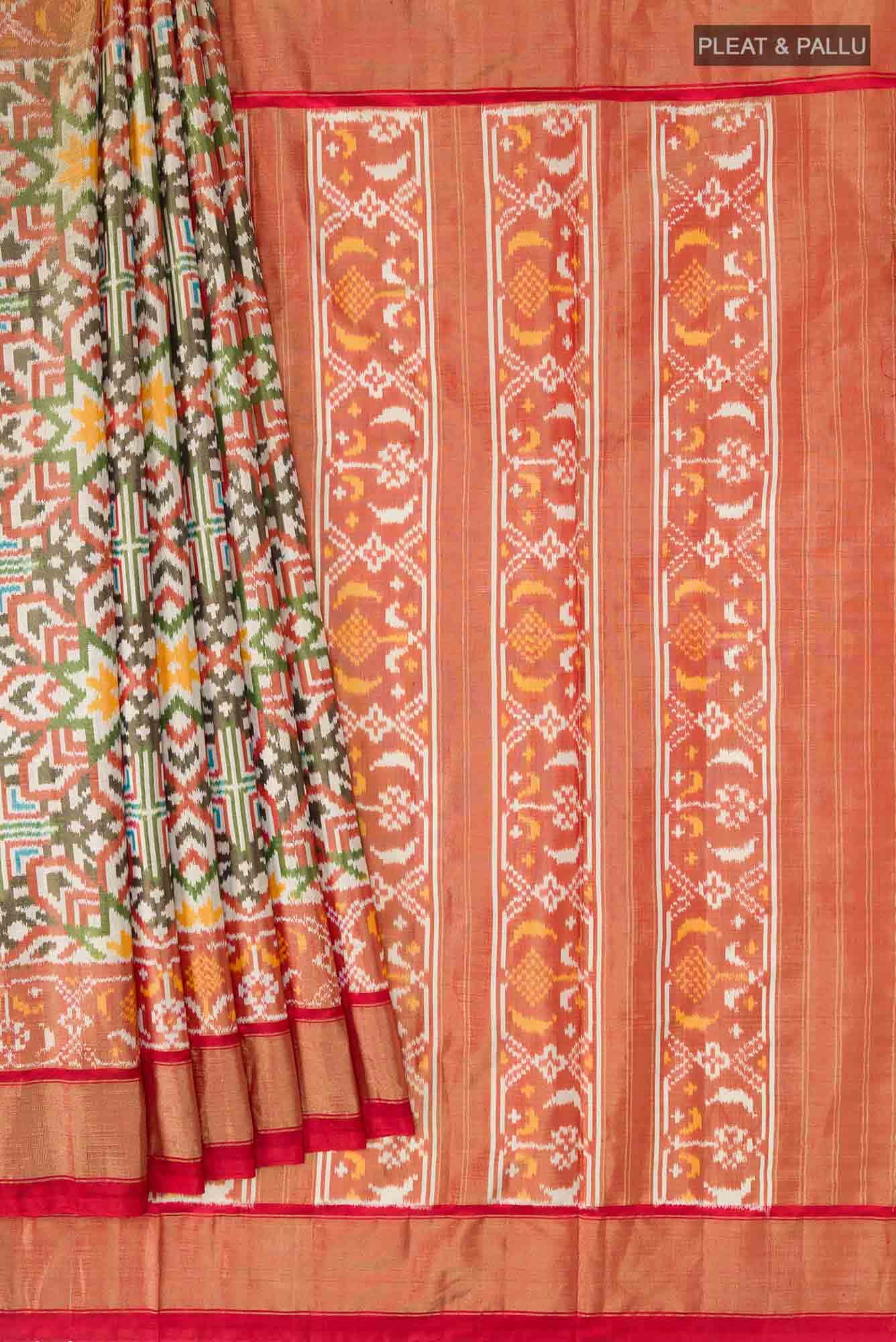 Beige Rajkot Patola Silk Saree