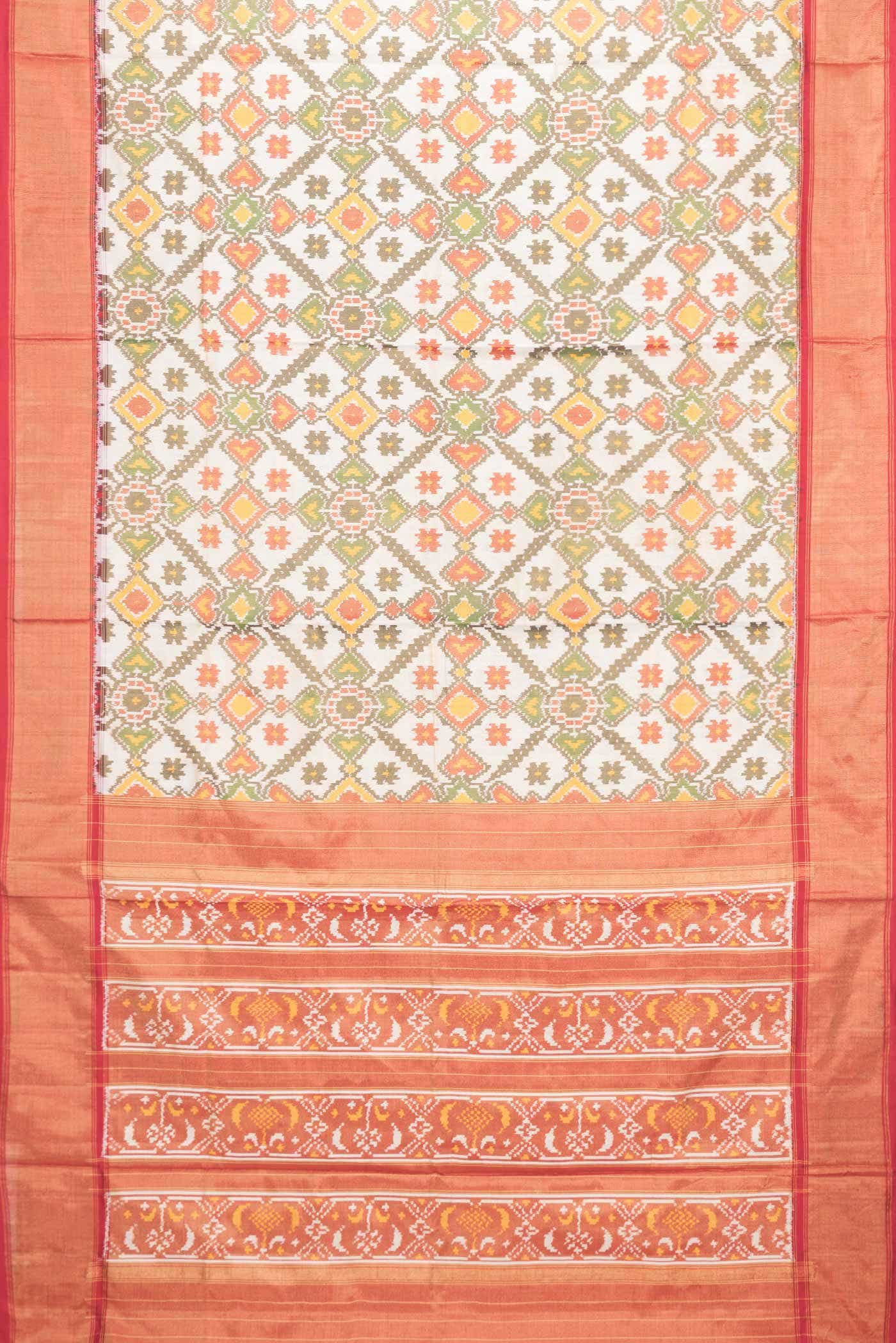Beige Dual Tone Double Ikat Saree