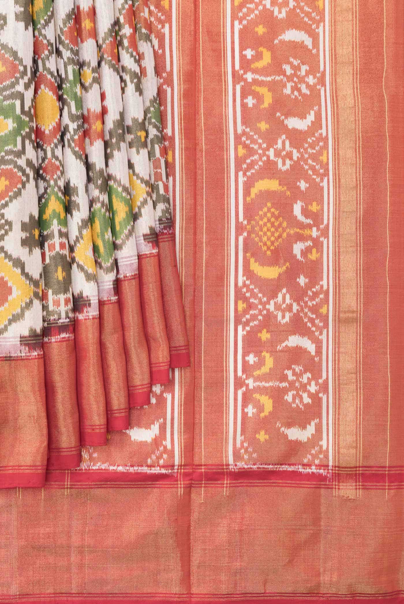 Beige Dual Tone Double Ikat Saree