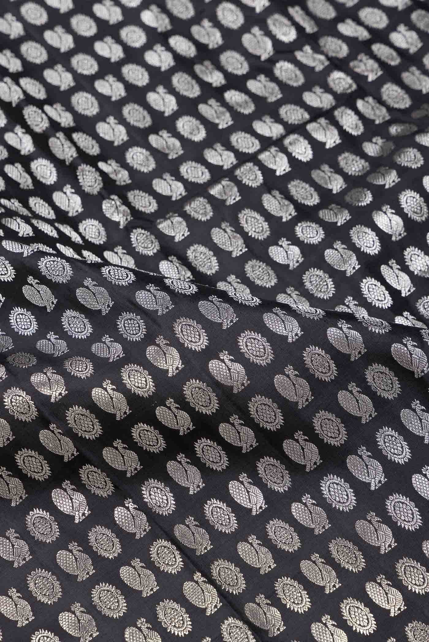 Pure Silk Pure Zari Black Kanjivaram Saree