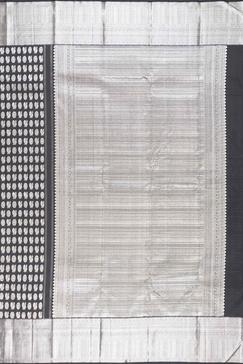 Pure Silk Pure Zari Black Kanchipuram Saree