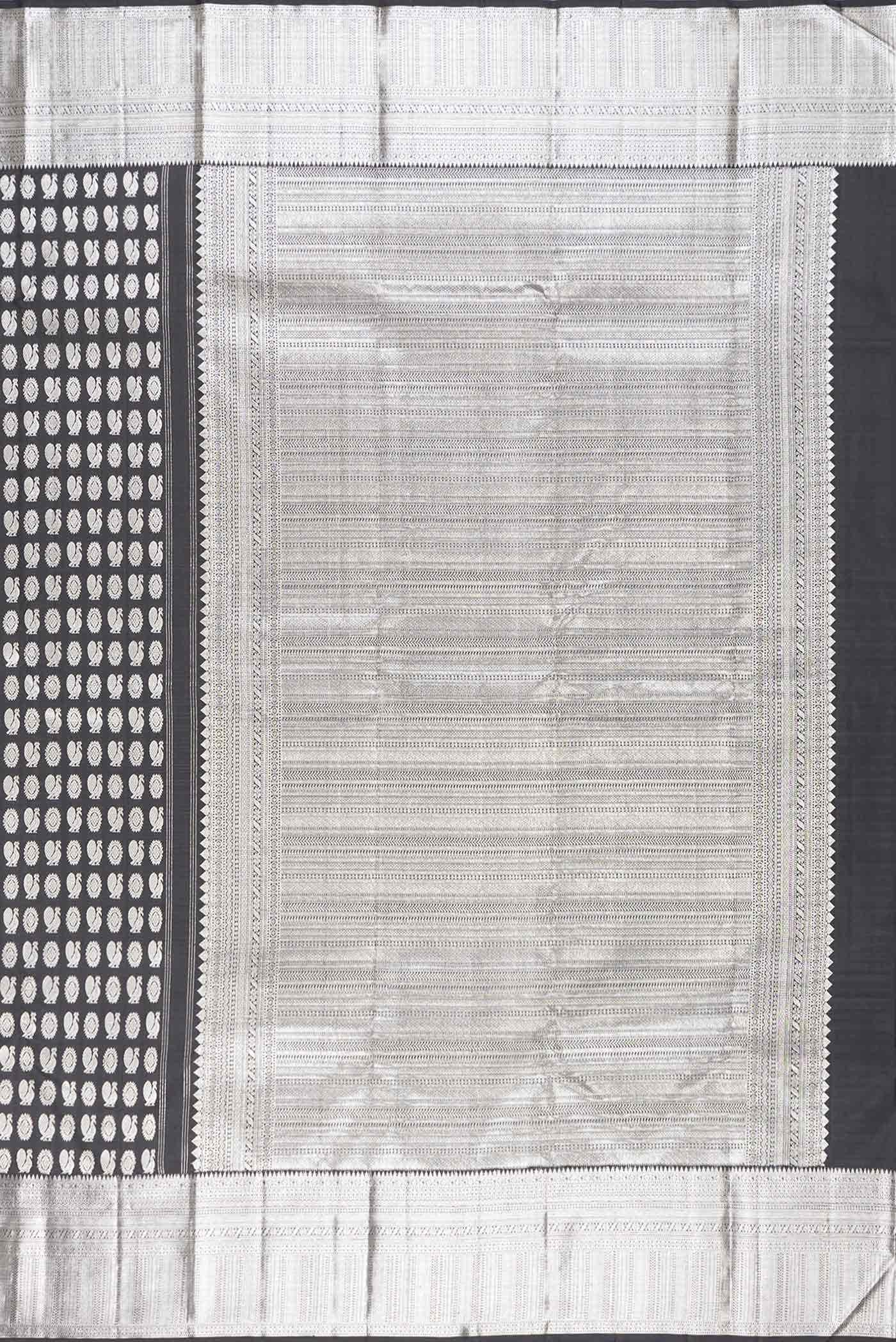 Pure Silk Pure Zari Black Kanchipuram Saree