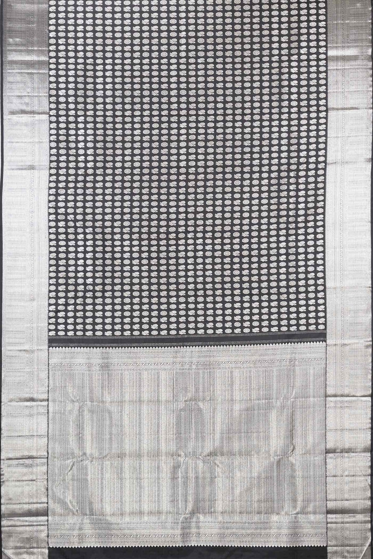 Pure Silk Pure Zari Black Kanjivaram Saree
