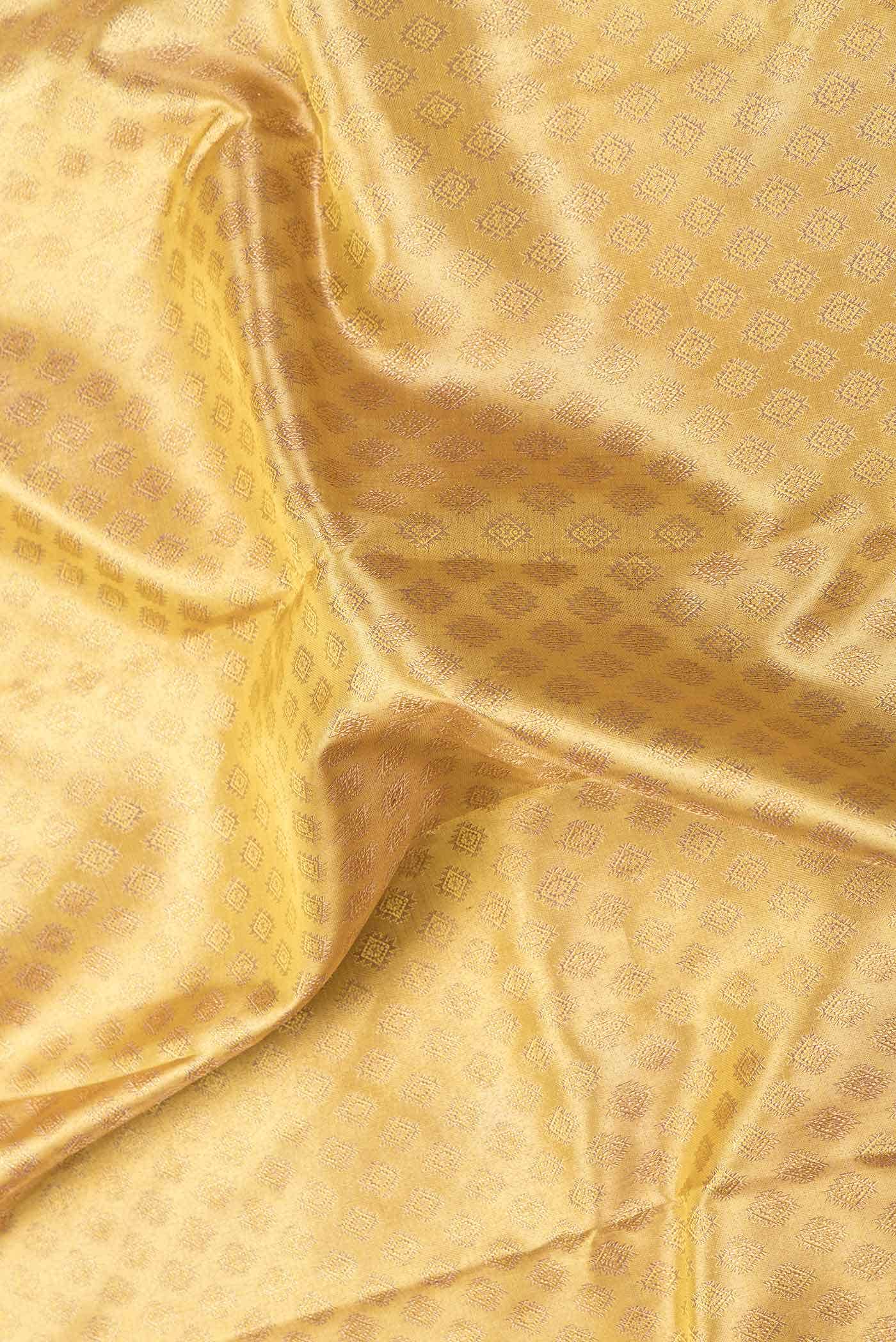 Pure Silk Pure Zari Gold Dual Tone Kanchipuram Saree
