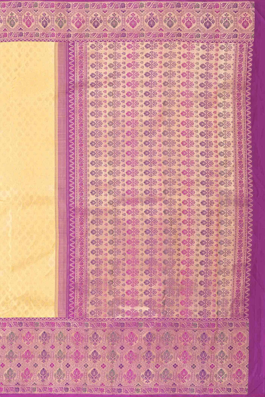 Pure Silk Pure Zari Gold Dual Tone Kanchipuram Saree