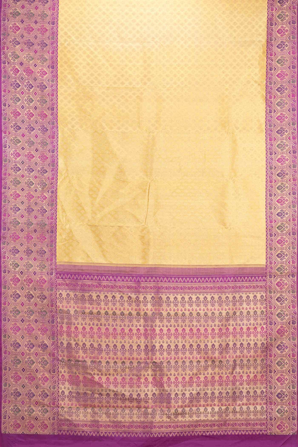 Pure Silk Pure Zari Gold Dual Tone Kanchipuram Saree