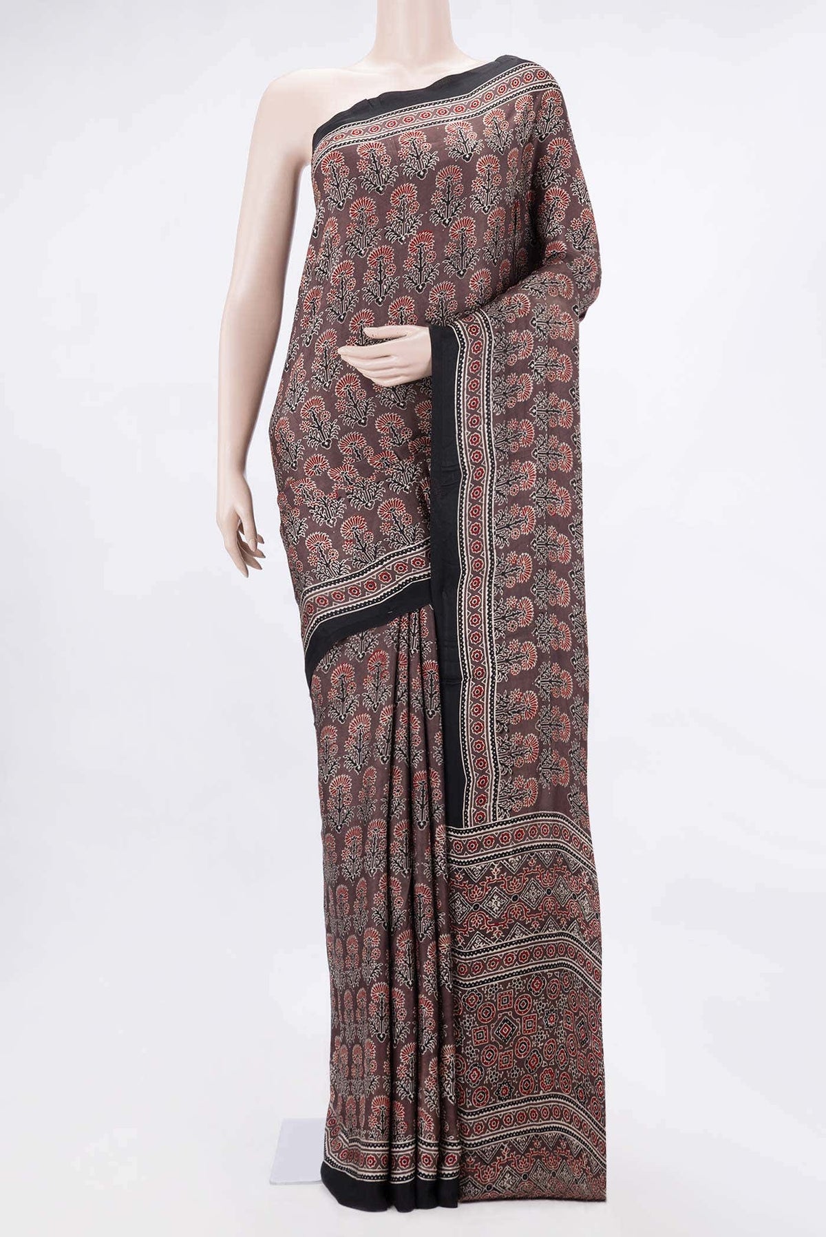 Bronze Dual Tone Satin Crepe Saree