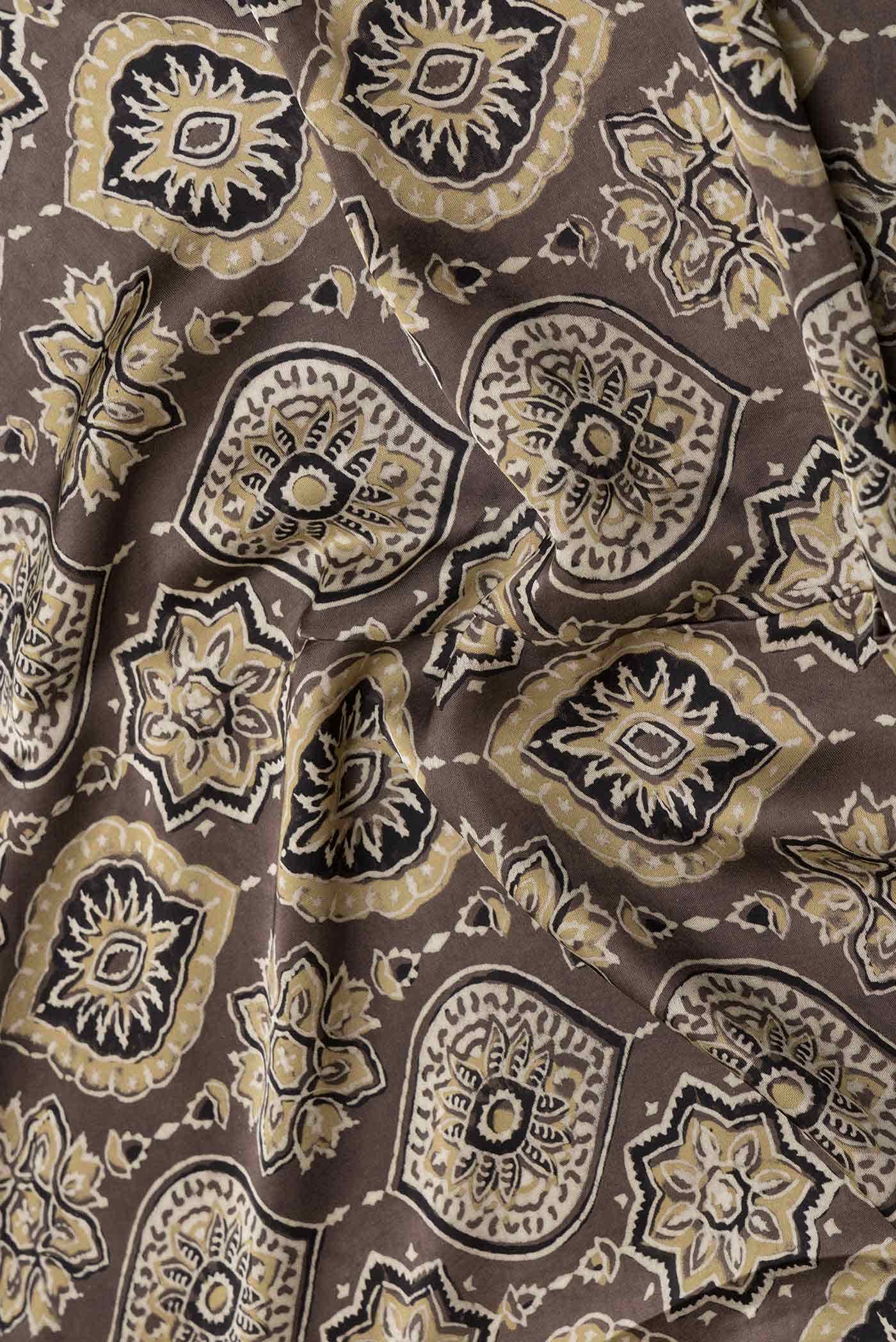Brown Dual Tone Satin Crepe Saree