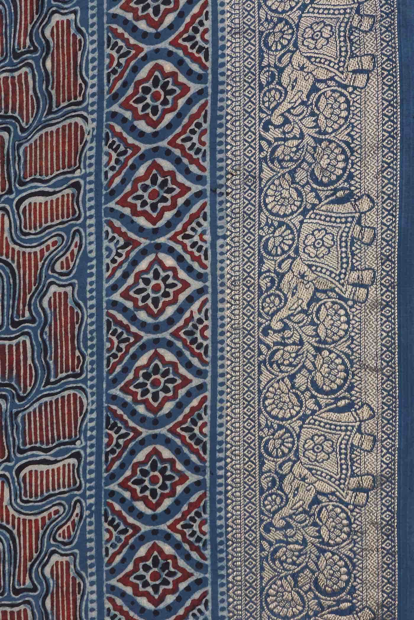 Blue Dual Tone Satin Silk Saree