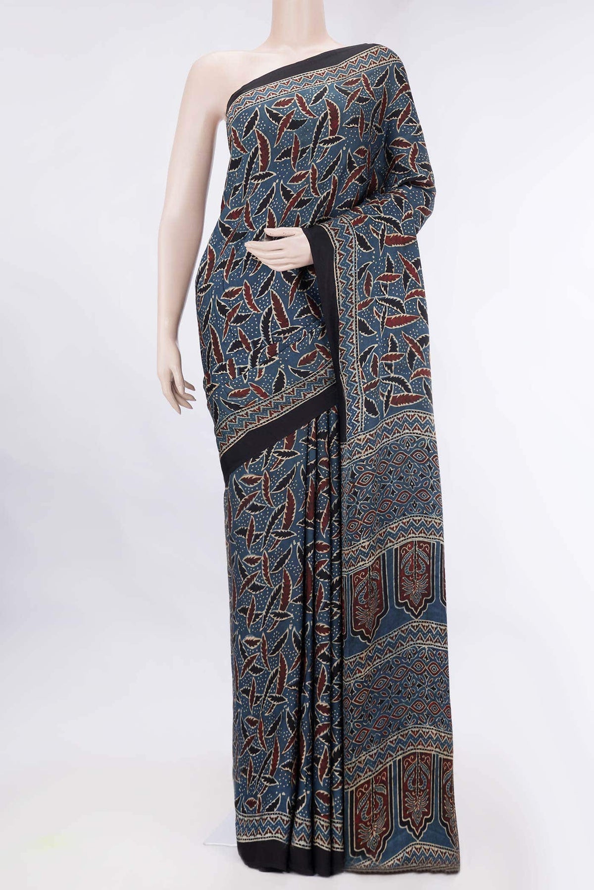 Blue Dual Tone Satin Silk Saree
