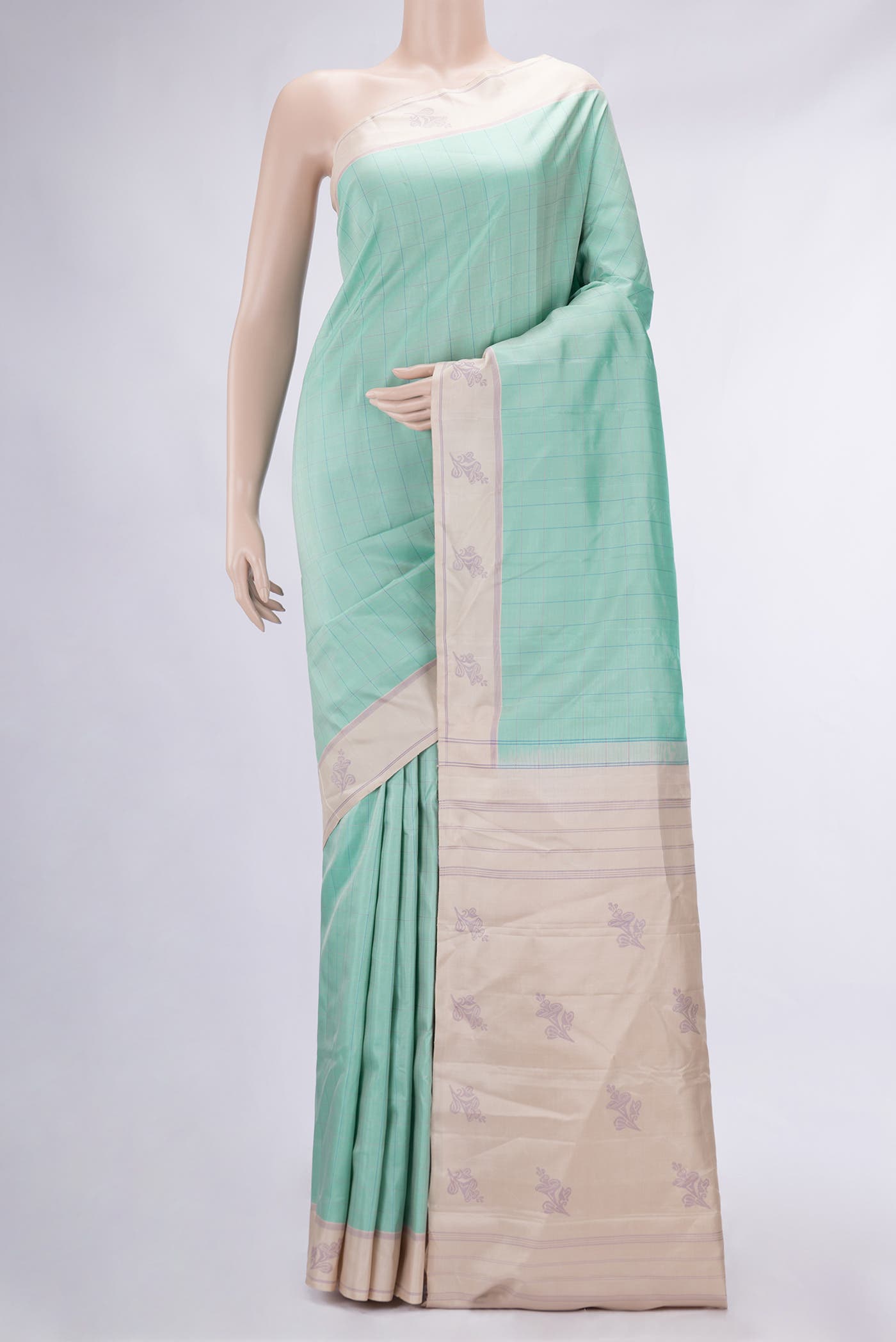 Sea Green Kanchipuram Silk Saree