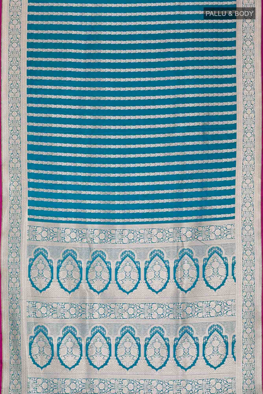 Blue Blended Banarasi Silk Saree