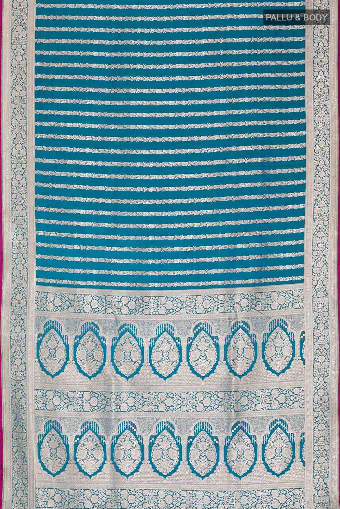 Blue Blended Banarasi Silk Saree