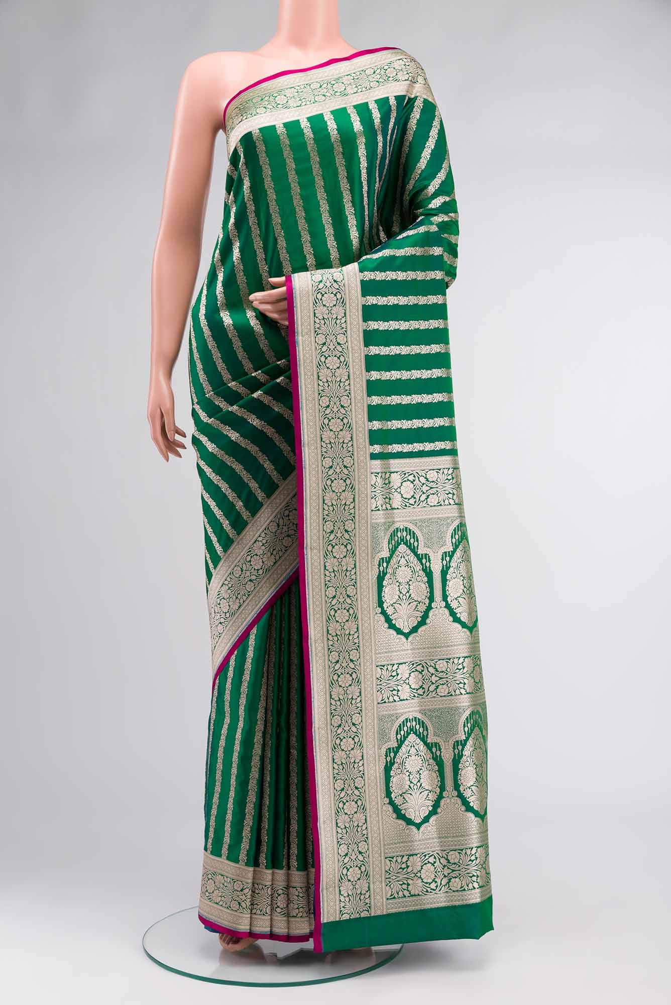 Green Blended Banarasi Silk Saree