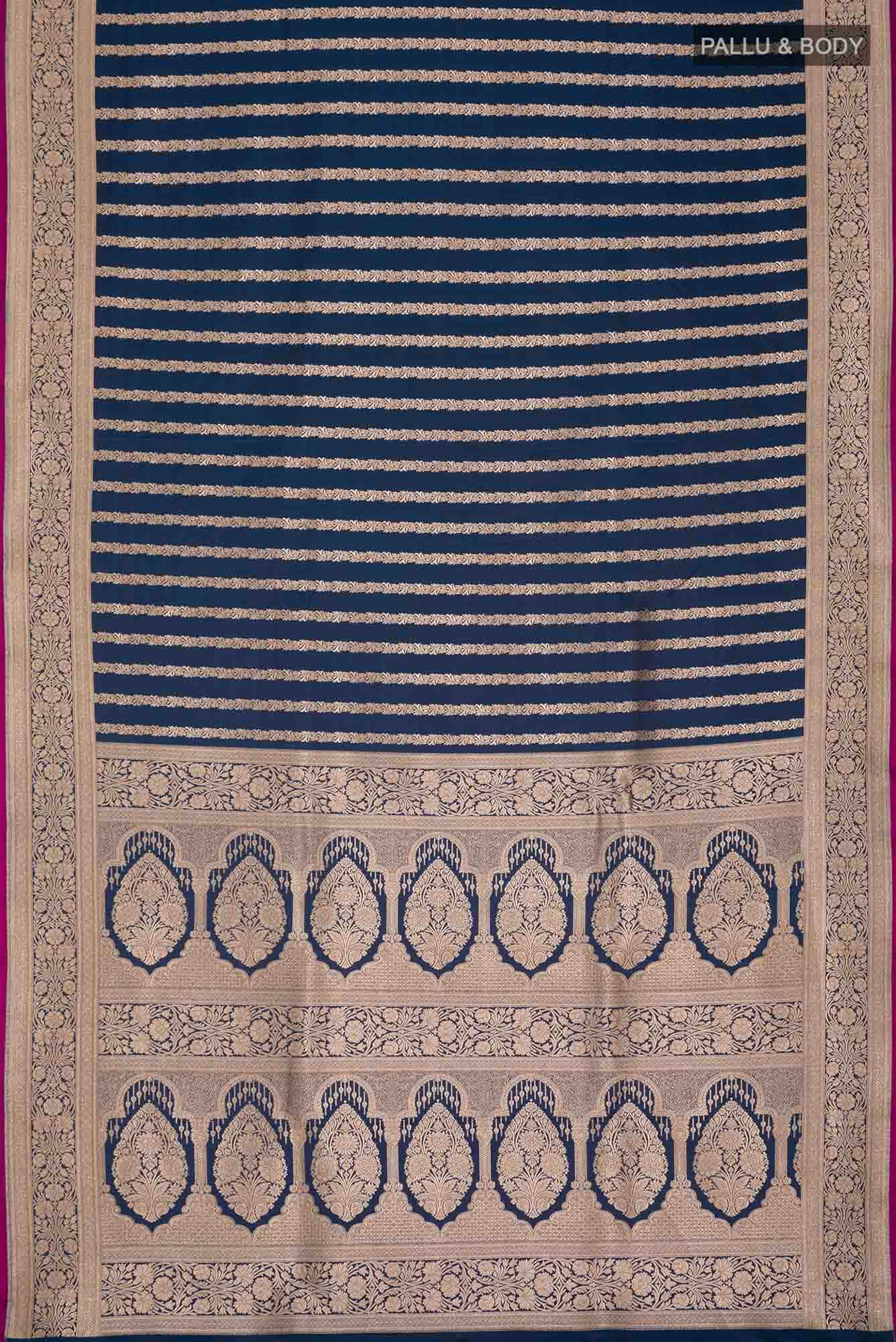 Blue Blended Banarasi Silk Saree