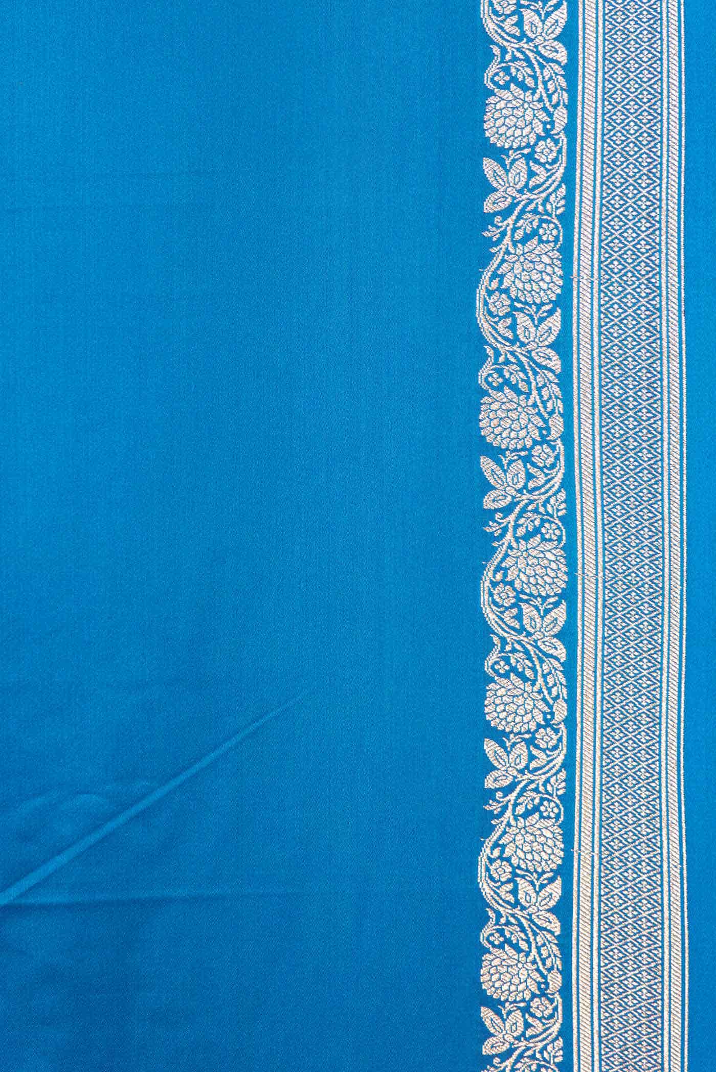 Sky Blue Dual Tone Blended Banarasi Silk Saree