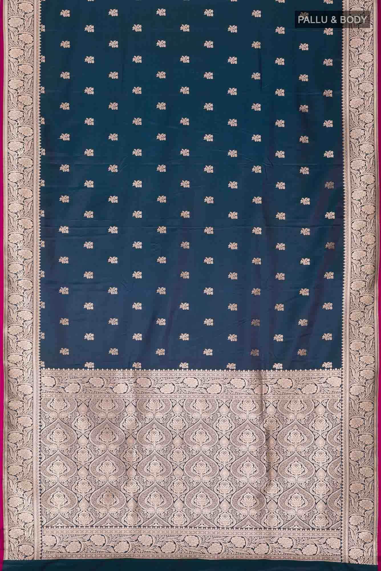 Blue Blended Banarasi Silk Saree