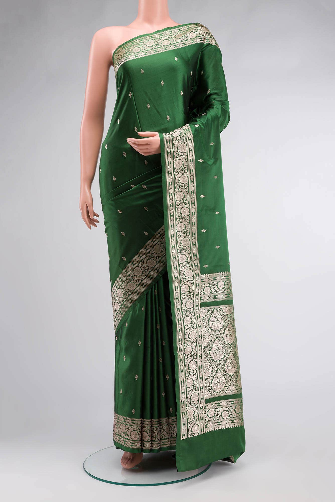 Green Blended Banarasi Silk Saree
