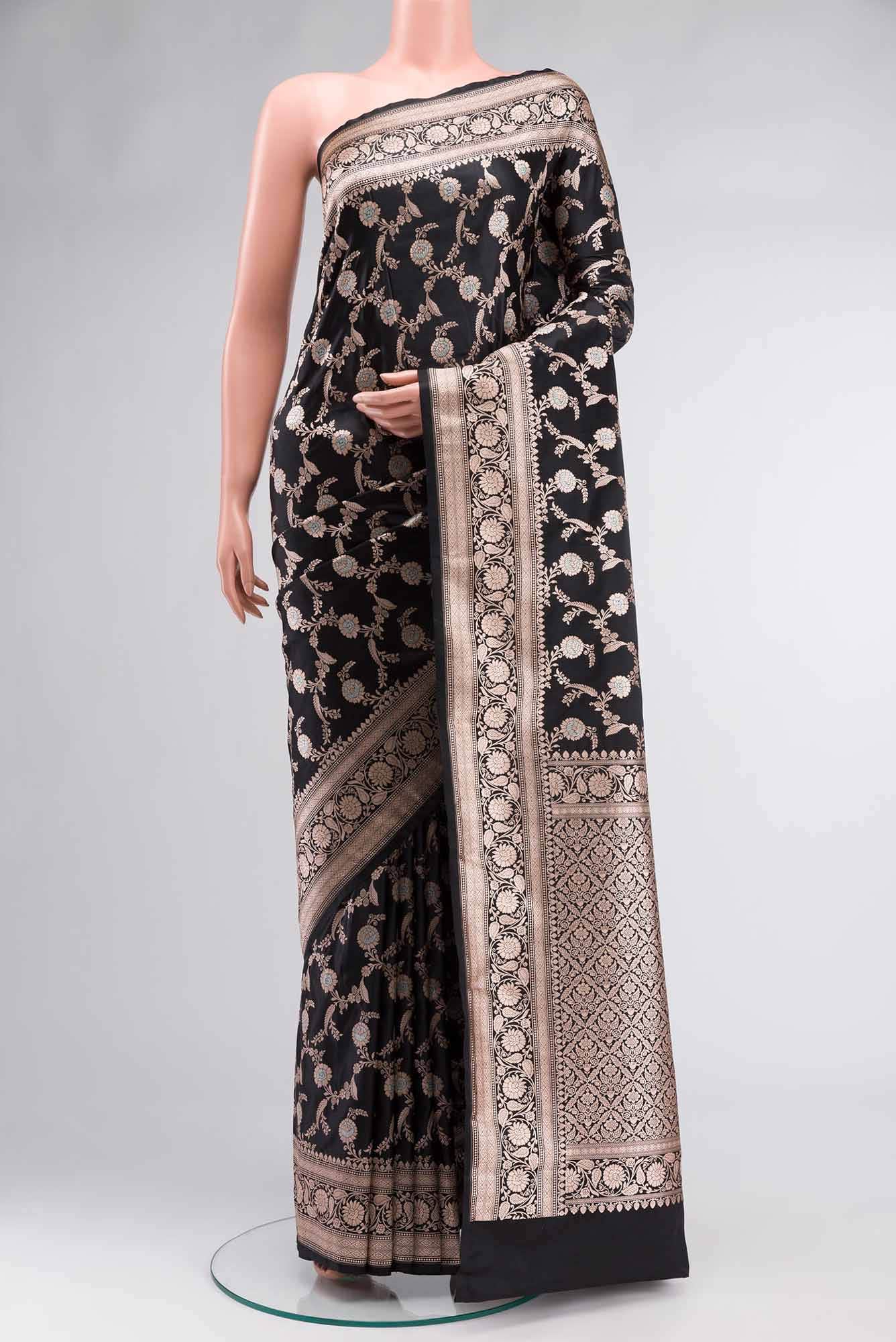 Black Blended Banarasi Silk Saree