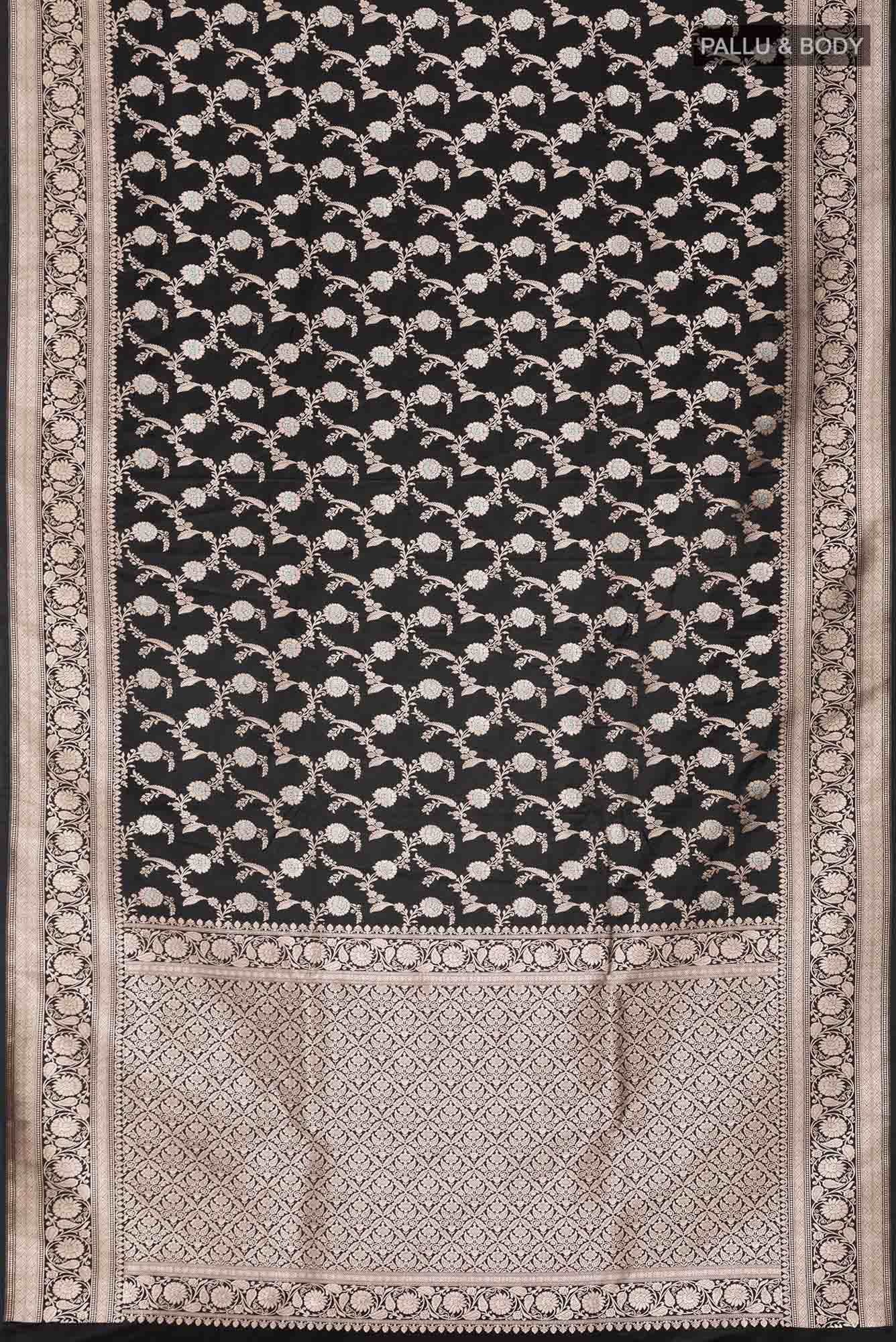 Black Blended Banarasi Silk Saree
