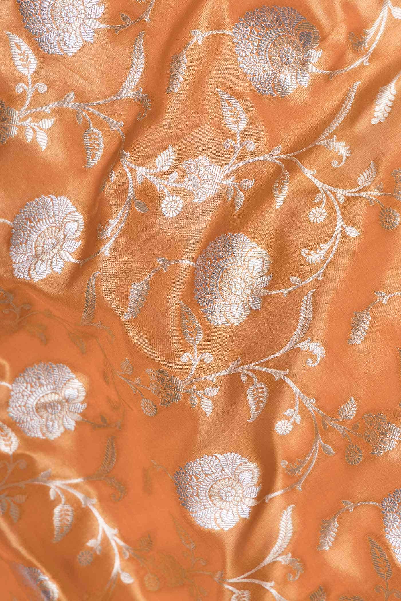 Brick Orange Dual Tone Banarasi Silk Saree