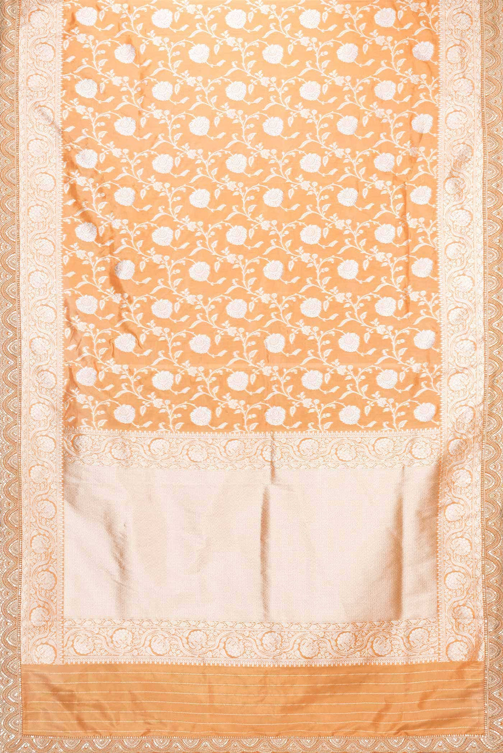 Brick Orange Dual Tone Banarasi Silk Saree